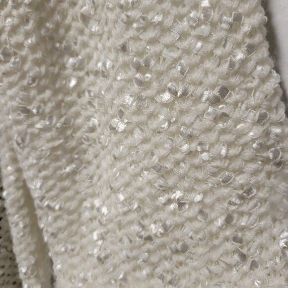 Sparkly White Faux Fur Open Front Knit Cardigan Sweater Size S and Size L - Picture 8 of 14